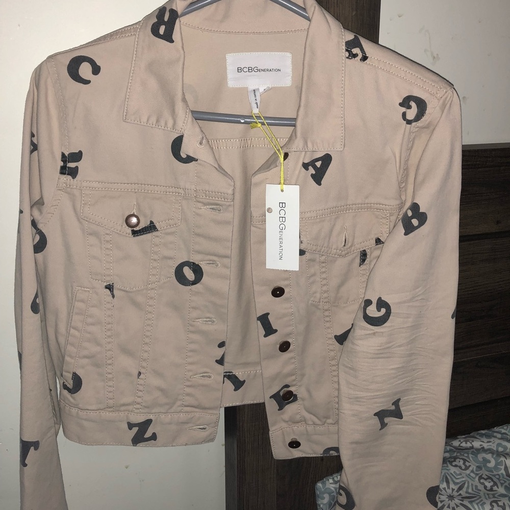 Letter print Jean jacket